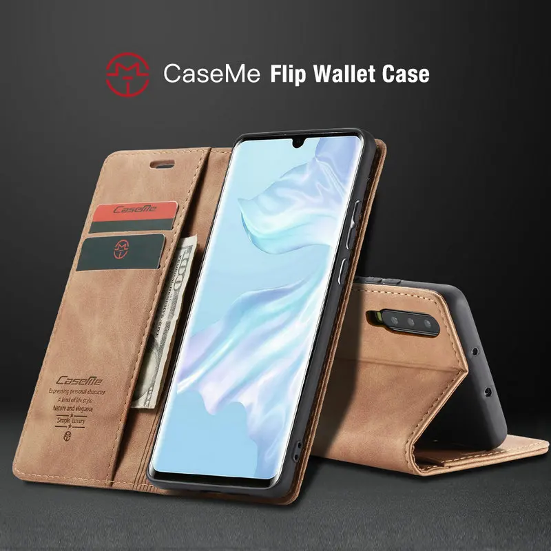 CaseMe Чехол-книжка для huawei mate 30, Магнитный чехол для huawei P30 lite P20 Pro P Smart, Роскошный Матовый кожаный чехол с отделением для карт