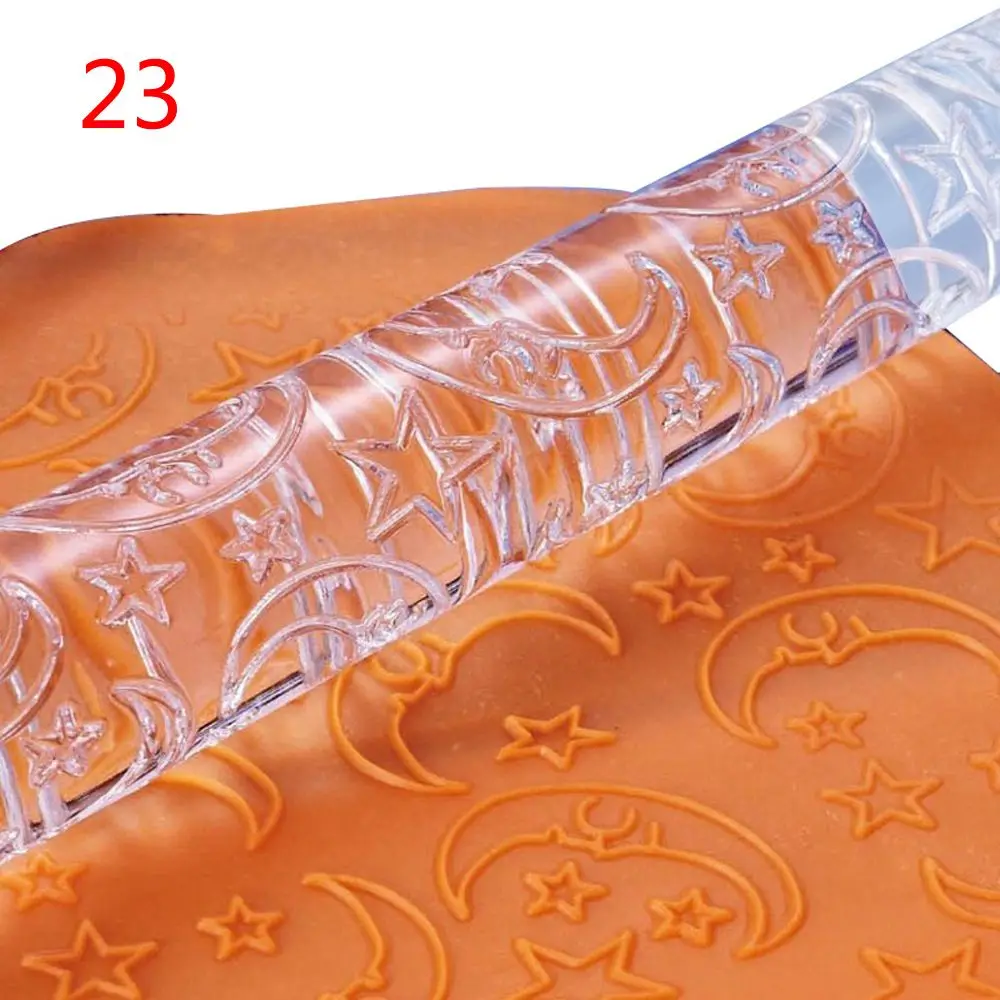 

1pc New Popular Acrylic Rolling Pin Designed Fondant Cake Decorating Rolling Pin Pastry Roller Embossing Baking Tools