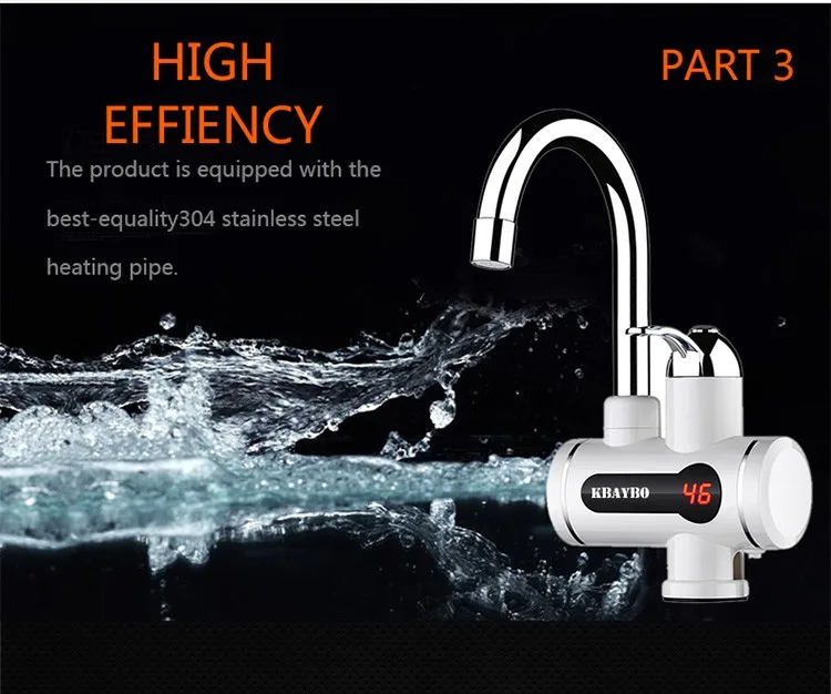 Novo aquecedor de água instantâneo tankless torneira