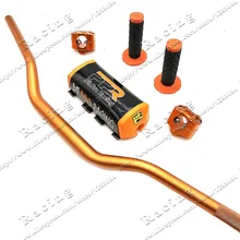 Pit Pro гоночная защитная подушка на руль с ручкой ручки руля зажим бар 1-1/" Пита велосипед мотоцикл для мотокросса руль оранжевый