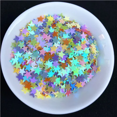 10 г/лот 5 мм звезды блесток ногтей блестками пайетками для ногтей маникюр, слизь наполнитель, свадебные украшения Confettis - Цвет: Random Mix