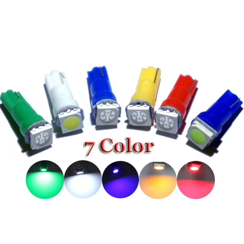 

Wholesale Price!! 2000pcs T5 27 74 2721 5050 1 SMD 1 LED Bulbs Car Auto Light Source Interior Dashboard light Bulb Lamps DC 12V