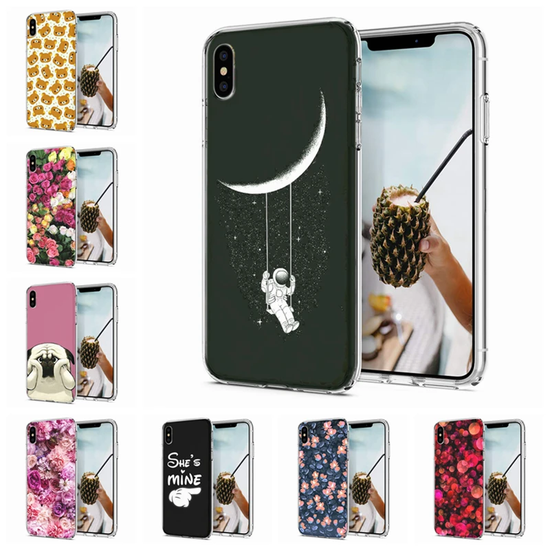 Luxury Flower Patterned Phone Cases For iPhone X XS XR Case Covers Soft Silicone TPU Cover iPhone6 7 8 plus Max M804 |