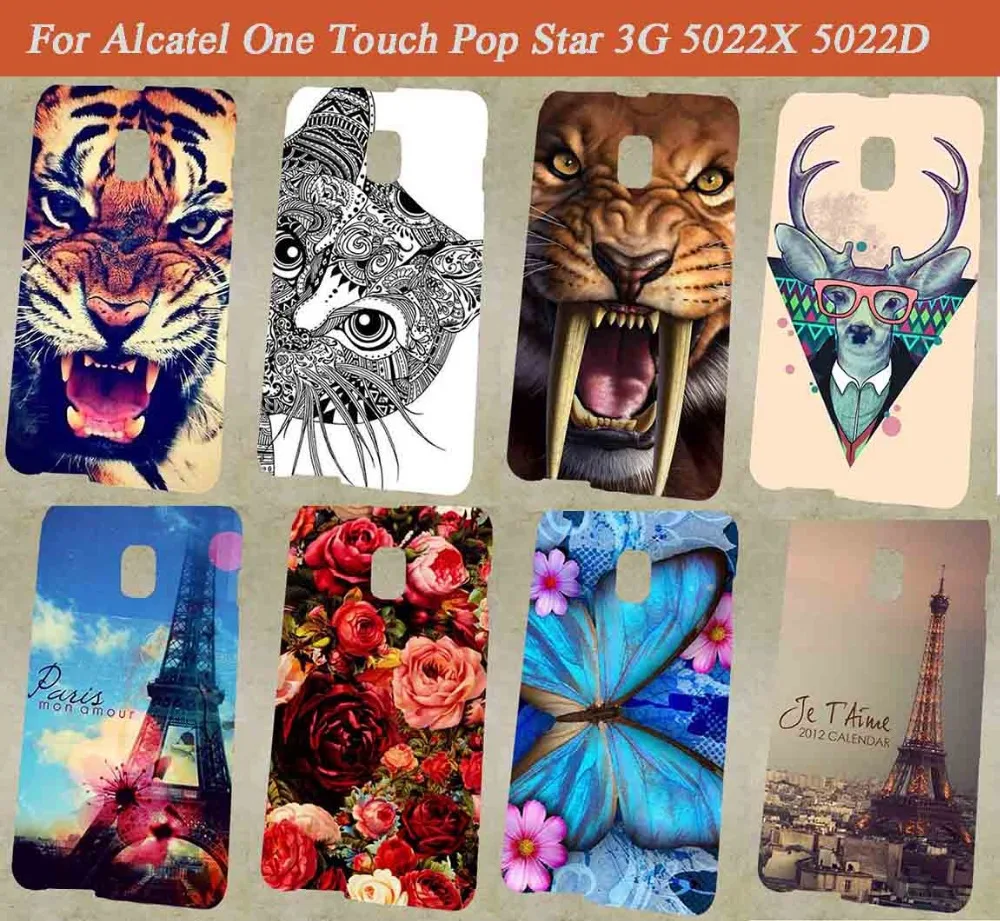 Модный новый роскошный DIY окрашенный чехол для Alcatel One Touch Pop Star 3G 5022X 5022D 5022 красивый