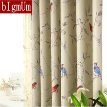 Новое поступление Затемняющая комната Печать Цветок и занавески с птицами для гостиной затемнение
