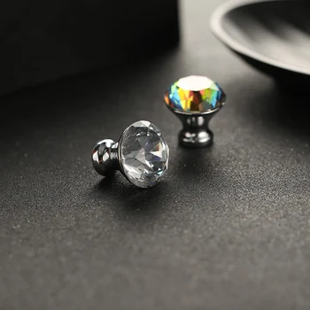 

10pcs Modern Continental Simple Crystal Diamond Handle Small Hole Hardware Cabinet Drawer Wardrobe Door Put Hand In Yz1006
