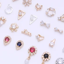 3/5 шт, Стразы для ногтей, металлические золотые заклепки, шпильки, смешанные узорами, дизайн ногтей, украшения, блестящие аксессуары