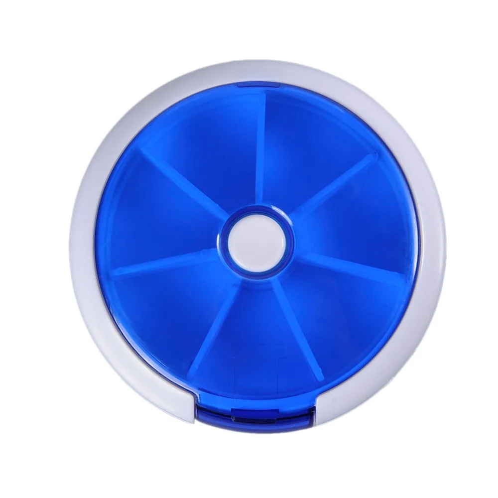 

Button Automatically Rotating Seven Small Boxes Days Medicine Pills Pill Receive Box Medicial Container Drop Shipping