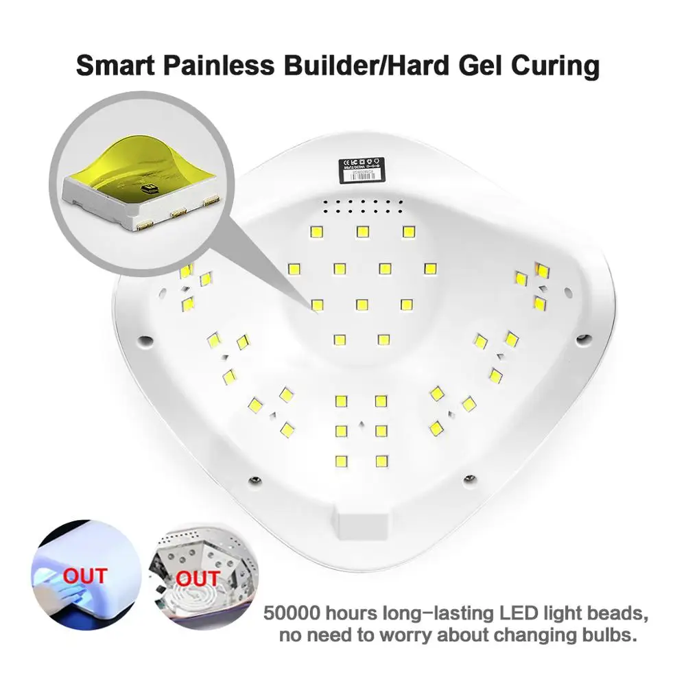  SUNUV SUN5 PLUS 48W Nail Lamp UV LED Light Nail Dryer sun5plus Big Size for Dual Hands Gels Auto Se - 33025555535