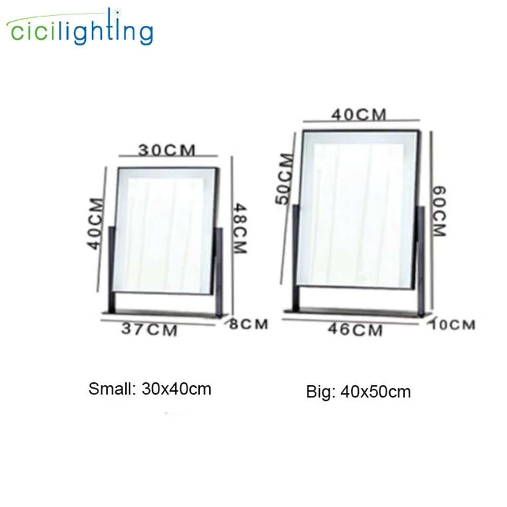  LED Light Brightness Adjustable Makeup Mirror lamp Cosmetic black white rectangle bedroom vanity li