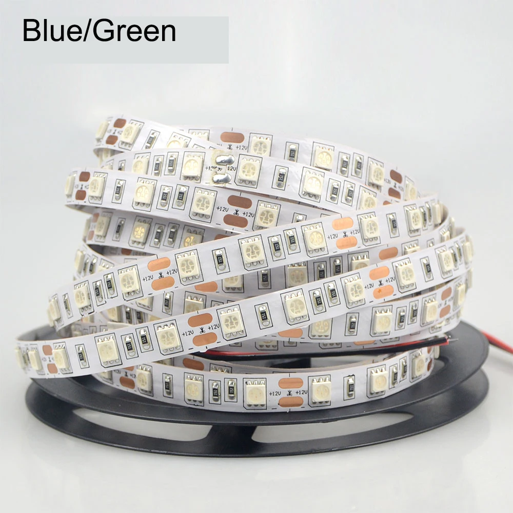 Гибкая СВЕТОДИОДНАЯ лента SMD 5050 5 м 12 В 60 светодиодов/м ip20 не водонепроницаемая