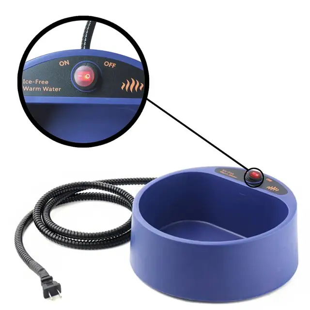 Dog Cat Pet Electronic Heated Water Bowl Dish Outdoor Thermal Water Feeder Heater safe Feed Cage