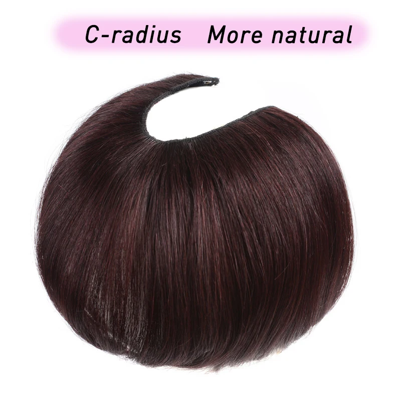  U Part Hair Extension Toupee Straight Hair Synthetic Material Hair Hand-made Natural Black Top Hair