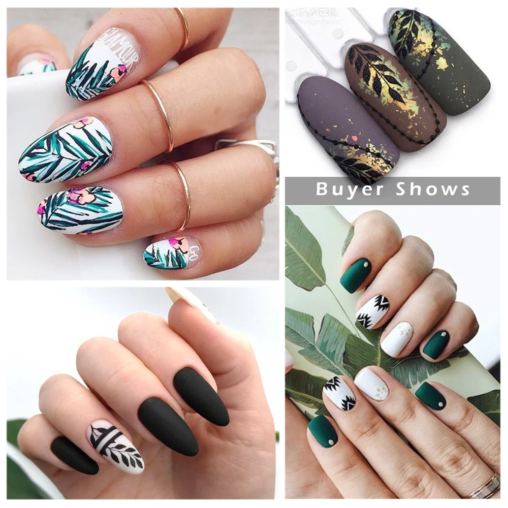 68 шт. Набор стикеров для нейл арта Черная кружевная Цветочная листовая наклейка