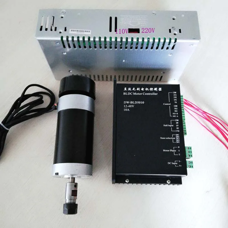 

Brushless 500W CNC Router Spindle Motor ER11 or ER16 Machine Motor + + brushless Motor Driver + Power Supply