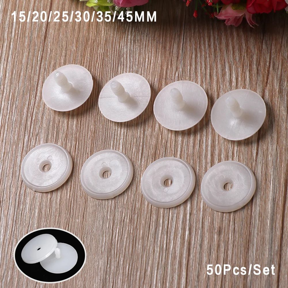 50Pcs White Plastic Doll Joints Teddy Bear Dolls Making DIY Crafts Kids Toy Accessories For Stuffed Toys 15/20/25/30mm