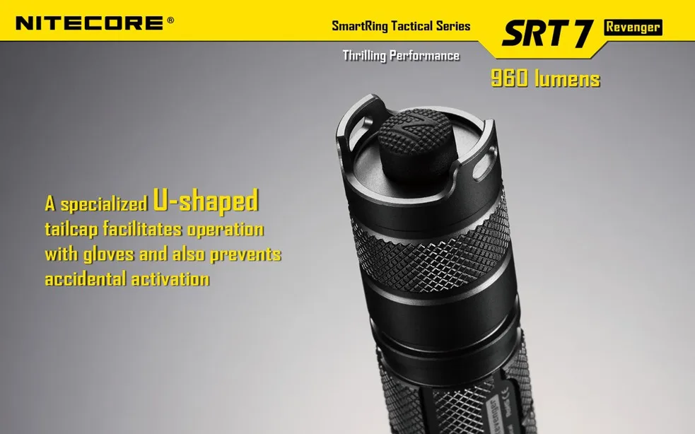 Nitecore SRT7 CREE XM-L2 960lm фонарик умный кольцо селектор Водонепроницаемый спасательной Поиск факел 3 цвета цвет зеленый, синий красный