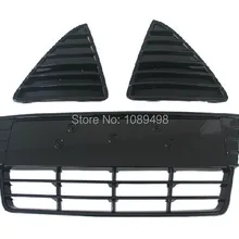 3 шт./компл. роскошный черный глянец переднего бампера ниже решетки+ треугольный Гриль Набор для Ford Focus 2012