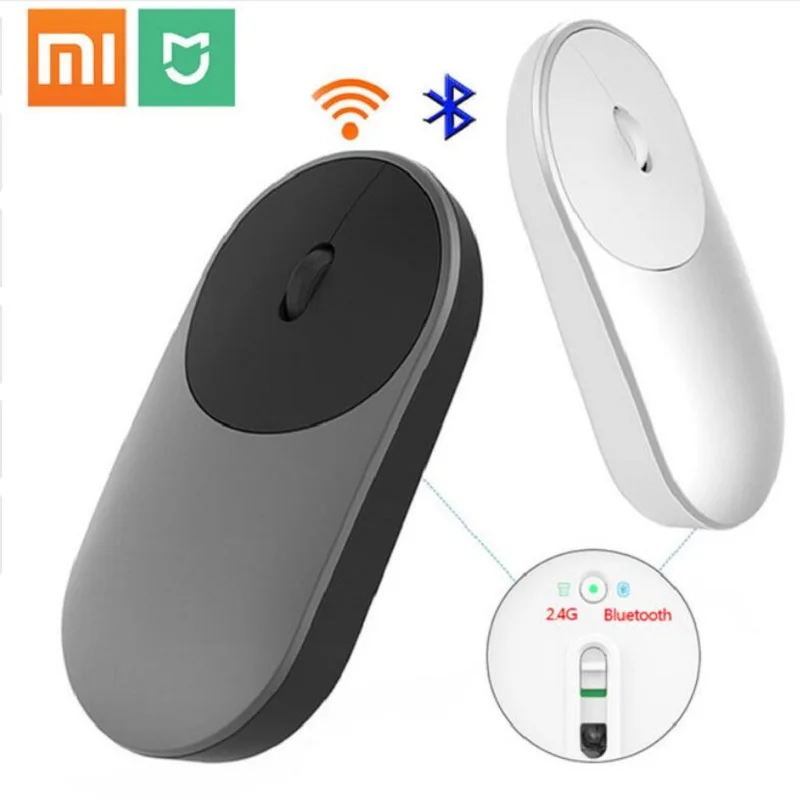 

Original Xiaomi Mi Wireless Mouse Portable Game Mouses Aluminium Alloy ABS Material 2.4GHz WiFi Bluetooth 4.0 Control Connect