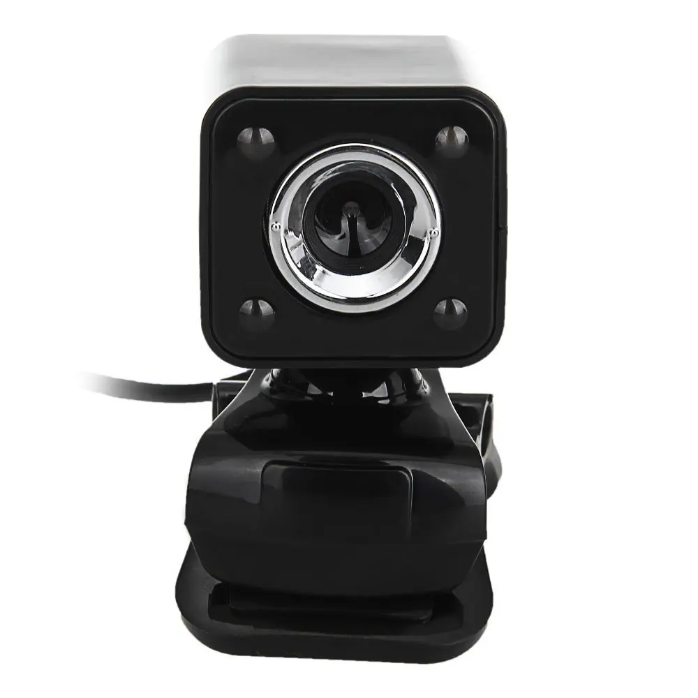 1080P 800W 4 LED HD Webcam Camera + USB 2.0 Microphone for Computer PC Laptop Black