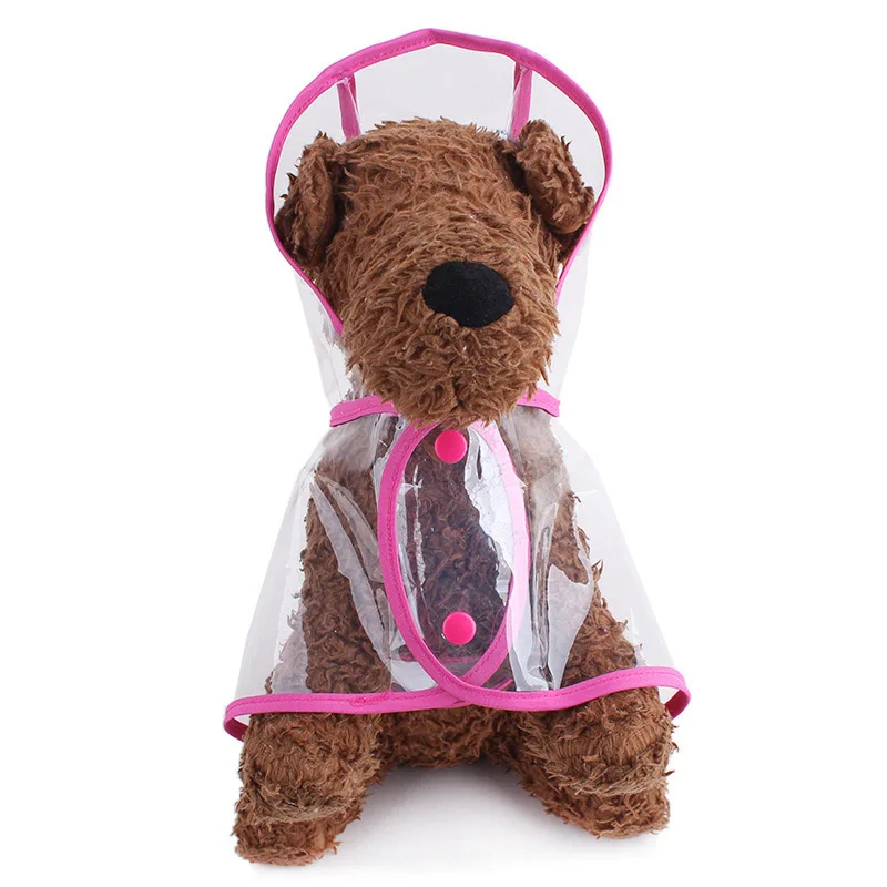 Free Shipping Pet Clothes Dog Raincoat Transparent Rain Coat Waterproof Pets Raincoats Funny Design Small Dogs Clothing XS-L