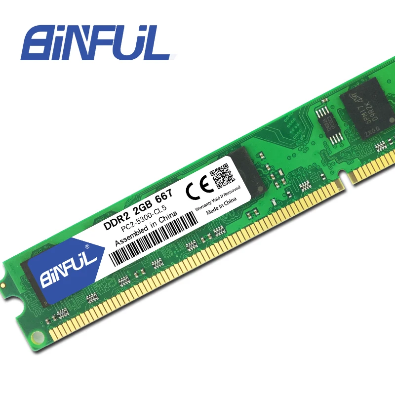BINFUL DDR2 2 Гб 667 МГц 800 память PC2-5300 для настольного компьютера ОЗУ ПК без ECC 1 8 В |