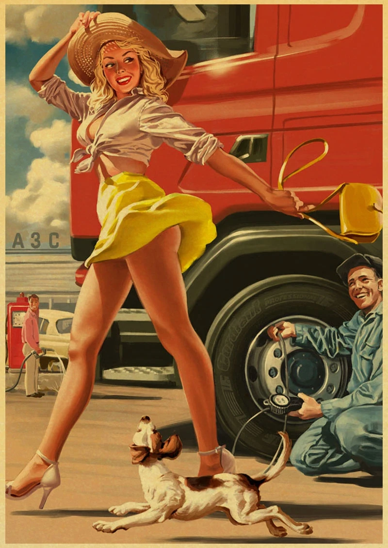 PINUP/классический винтажный Ретро постер из крафт бумаги в стиле второй мировой