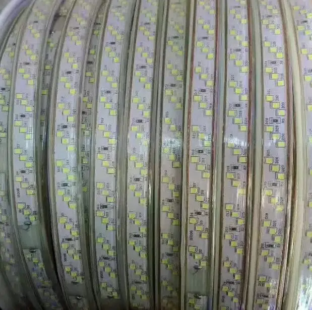 buy High Bright Double Row SMD 2835 LED Strip White AC 220V 276led M IP66 Waterproof 240V 230V