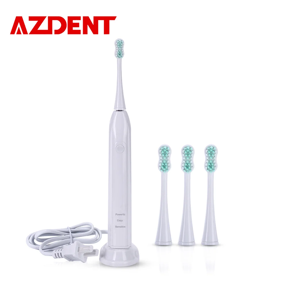 

AZDENT Sonic Electric Toothbrush 4 Brush Heads for Adult 3 Cleaning Modes Wireless Rechargeable Charging Power Tooth Brush