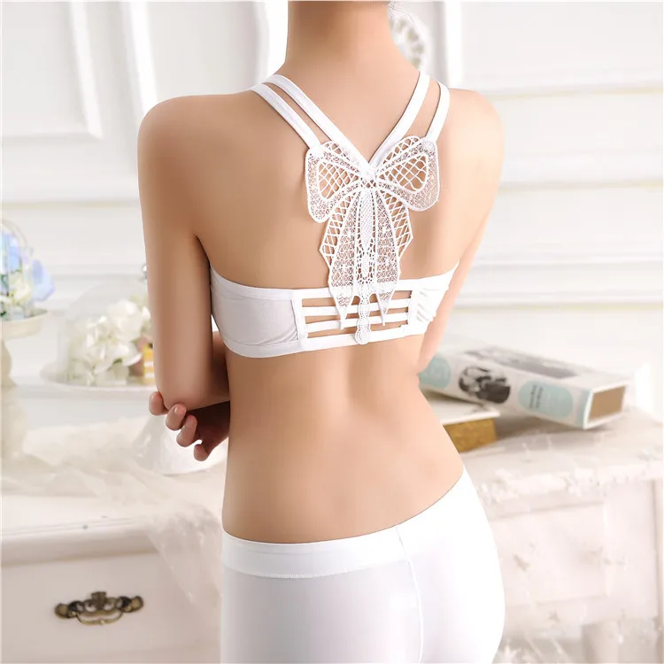 Korean Style Sexy Bow Wrapped Chest / Bra Modal Fabric Lace Butterfly Sling Wrapped Women Tube Tops Soutien Gorge BH Sutia