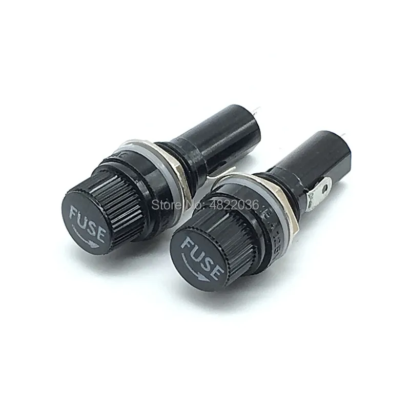 5pcs 6*30mm glass fuse holders 6x30 insurance tube socket fuse holder for insurance Panel Mount Fuse Holder