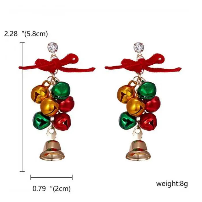 Горячая новинка, рождественские Модные женские серьги, классические, сплав, белый, красный, колокольчик, снежинка, галстук-бабочка, Рождественский фестиваль, подарки H