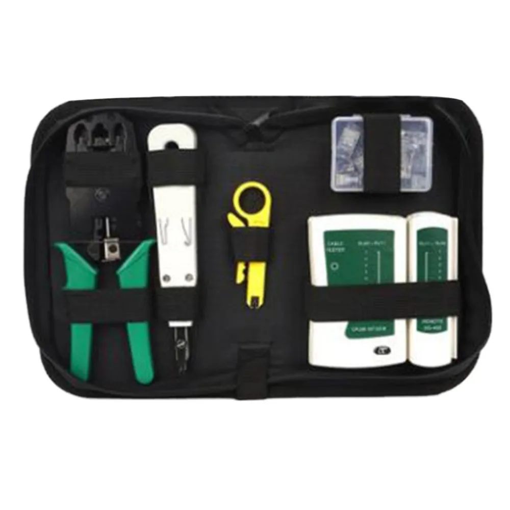 Professional Compact локальной сети Tool Kit установка сети инструменты Кабельный тестер щипцы для зачистки набор инструментов в сумке
