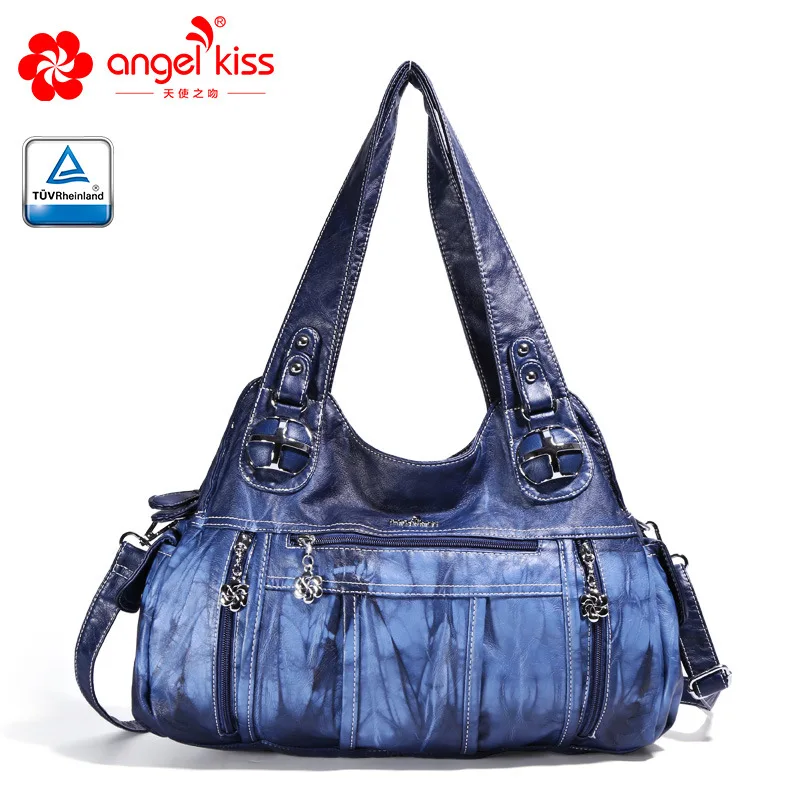

Angelkiss Luxury Designer Women Soft Leather Handbags Green Crossbody Bag Ladies Hand Totes Shoulder Bag Brown Sac a Main Femme