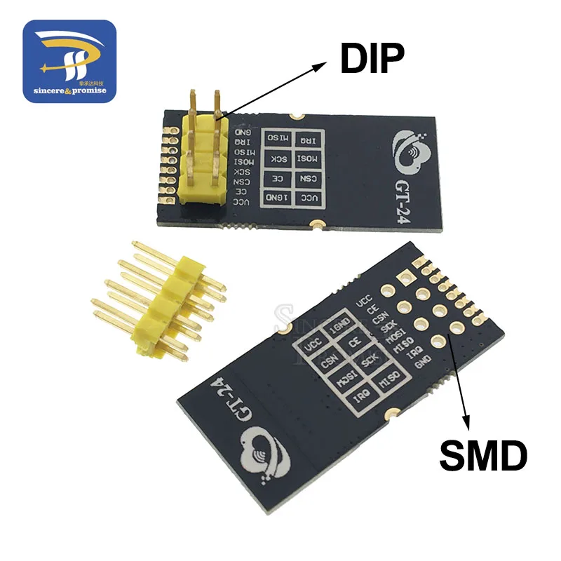 SMD GT-24 1 Набор 2,4G 1100 метров дальние расстояния NRF24L01+ PA+ LNA беспроводной приемопередатчик коммуникационные модули с антенной