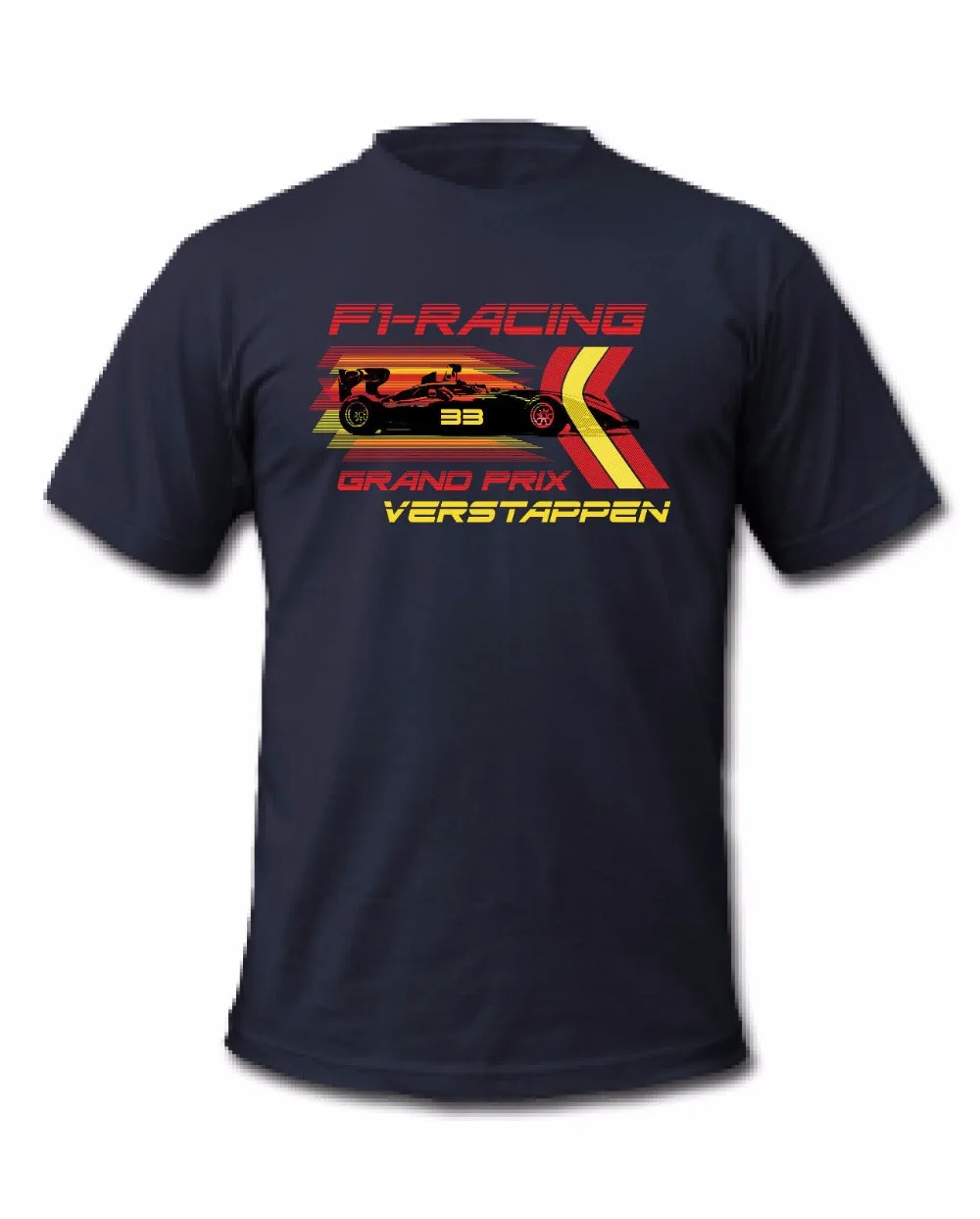 

2019 Flash Print Cotton Slim Fit Crew Neck Verstappen 33 Grand Prix Racer Driver Casual Tee Shirts T-shirts