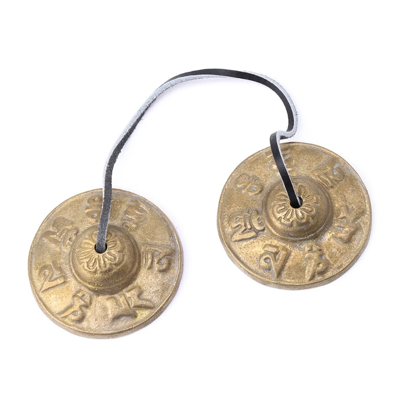 

Handcrafted Tibetan Meditation Tingsha Cymbal Bell with Buddhist Lucky Symbols