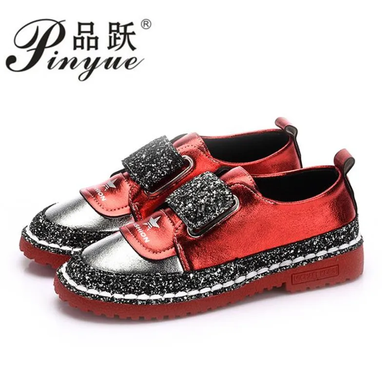 

2018 New Woman Glitter Star Casual Shoe Flat Spring Korean Distressed Leather Silver Green Lace Up Vintage