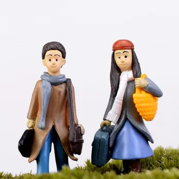 

60pcs/lot Lovers Plastic Figurines Miniatures Moss Micro landscape Garden Pots Bonsai decorations DIY Accessories Crafts BJ032
