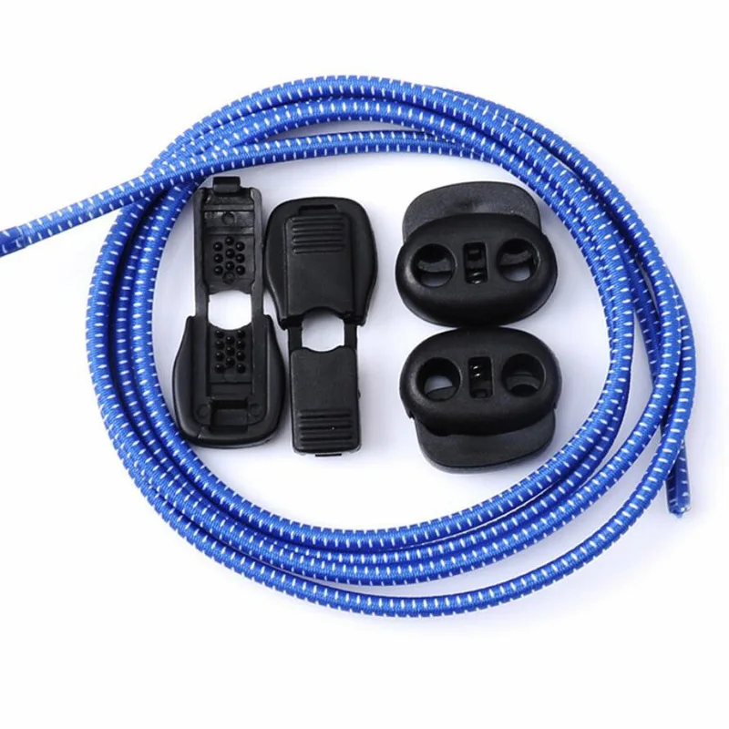 1 Pair Round Lazy Adult Children Safety Silicones Locking No Tie Lace Color Elastic Laces Stretch Fashion Sports Laces Sneakers