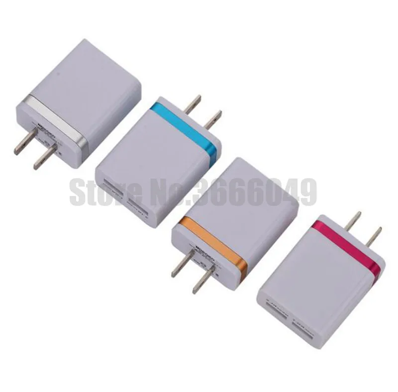 500 шт. 5 в 2,1+ 1A двойной USB AC Путешествия США настенная розетка для зарядника зарядное устройство для samsung Galaxy смартфон адаптер