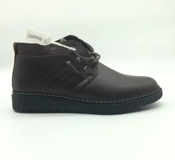 Утепленная мужская обувь; теплые зимние ботинки; модные популярные ботинки на шнуровке на плоской подошве; черные, коричневые мужские ботильоны; 2,5A