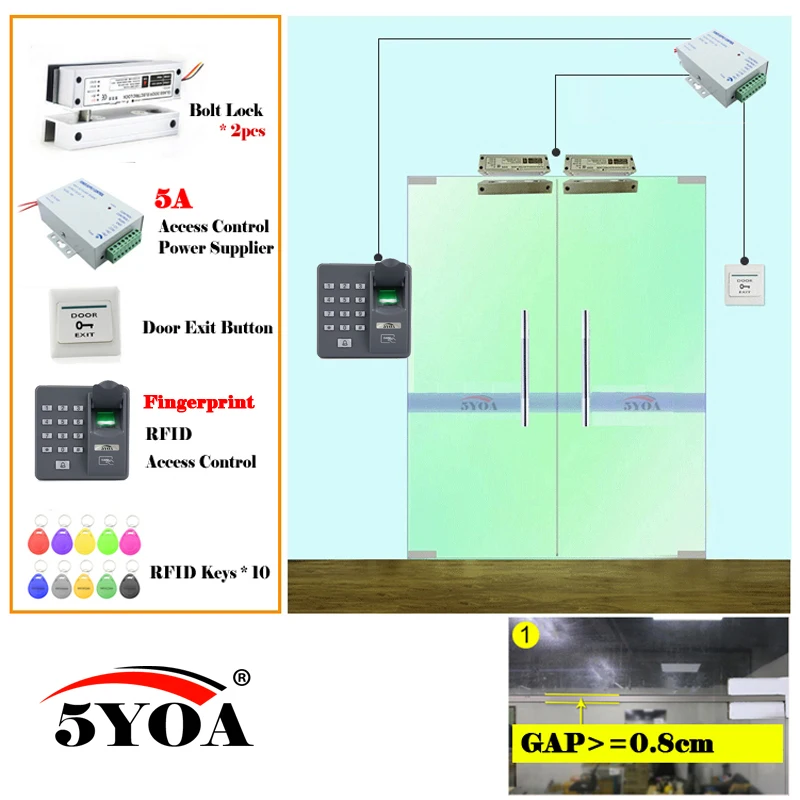 Отпечаток пальца RFID система контроля доступа комплект деревянные очки дверной набор Электрический магнитный замок ID карта источник питания Кнопка выхода