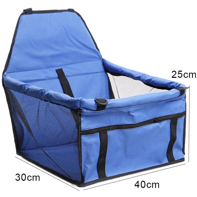 Pet Car Seat Front Seat Cover for Dog Cat, Portable 2-in-1 Dog Seat Protection Non-Slip Waterproof with Safety Belt - Цвет: 40x30x25cm blue