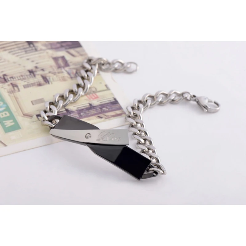 Женский и мужской браслет из нержавеющей стали AZIZ BEKKAOUI с логотипом|bracelets for women