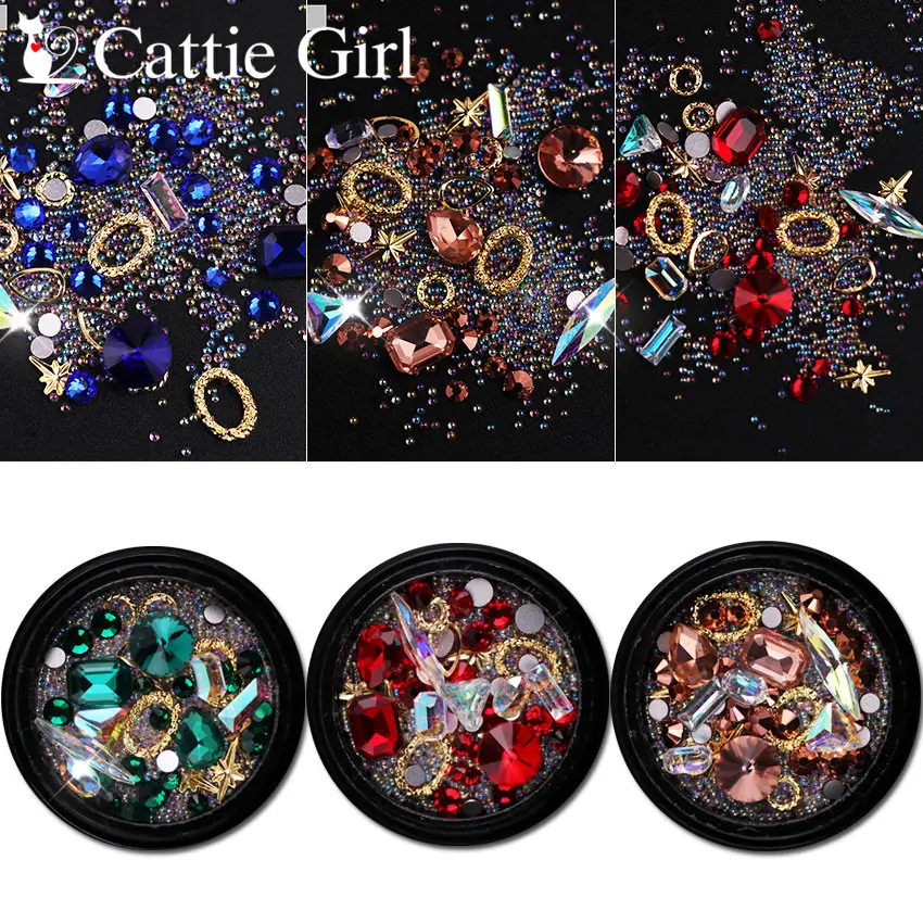 

1box Nail Stone Japanese Nail Design Agate Rhinestones Decoration Tips Nail Art Crystal Holographic AB Chameleon Deco for UV Gel