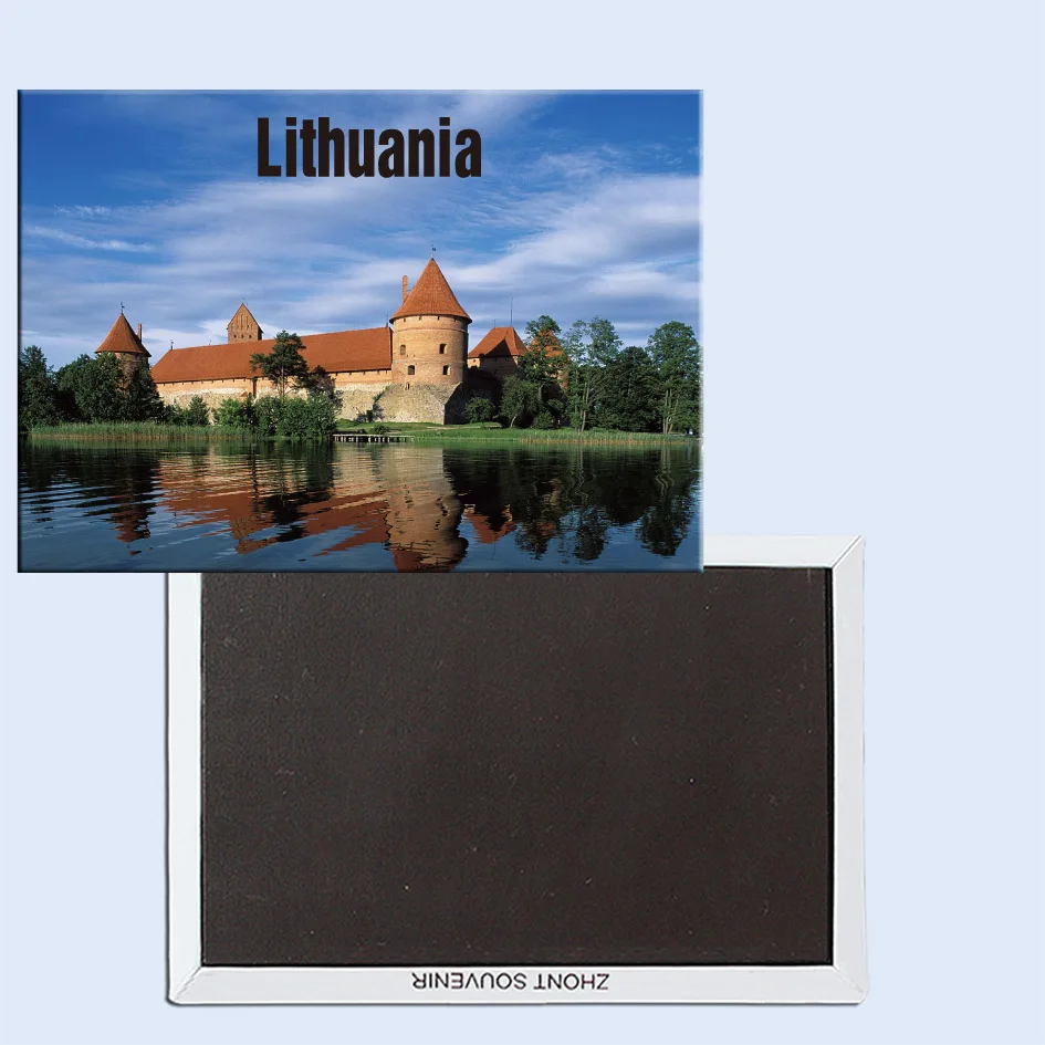 

Trakai Castle on Lake Galve, Lithuania, Magnetic Refrigerator Affixed With Tourist Souvenirs Home Accessories 24840