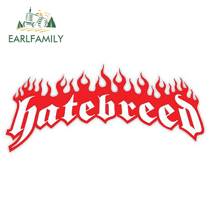 

EARLFAMILY 13cm x 5.9cm Hatebreed Sticker Car Decal Flame Design Vinyl Car Cover Rearview Mirror Bumper Decor Glue Sticker