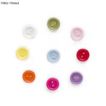 

Colorful 100pcs 2 Holes Mixed Round Resin Buttons Clothing Home Sewing Scrapbooking Decor 13mm