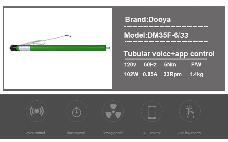 Dooya трубчатый двигатель DM35F wifi приложение 120V 230V Alexa Google home управление для моторизованных рулонных жалюзи